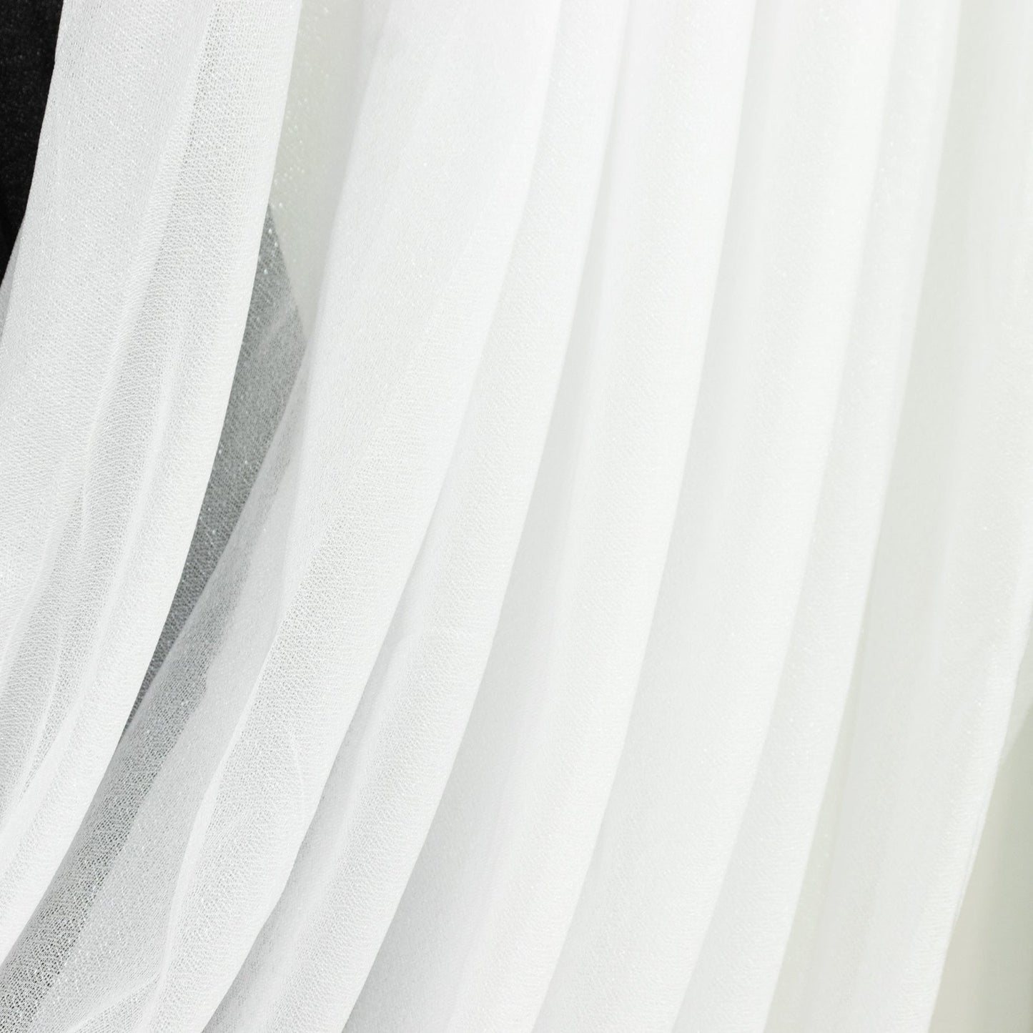 4ft x 4ft Sheer Chiffon Backdrop Valance Drapes â€“ White Curved Swag Topper Panel