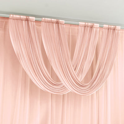 Blush Sheer Chiffon Valance Curtain 4ft x 5ft â€“  Wedding Arch Drape with Rod Pocket, Voile Backdrop Panel