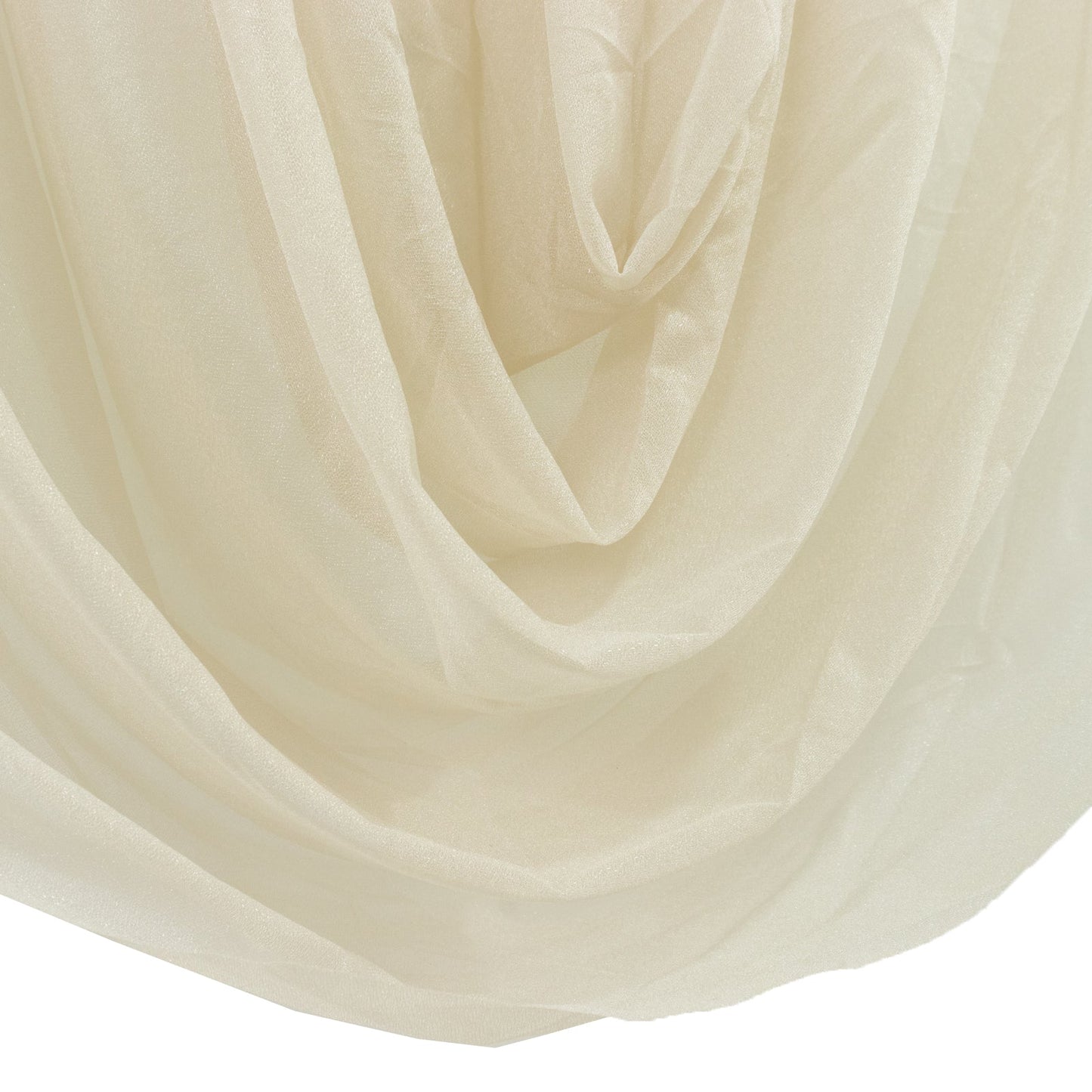 Beige Sheer Chiffon Valance Curtain 4ft x 5ft â€“  Wedding Arch Drape with Rod Pocket, Voile Backdrop Panel