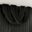 Black Sheer Chiffon Valance Curtain 4ft x 5ft â€“  Wedding Arch Drape with Rod Pocket, Voile Backdrop Panel
