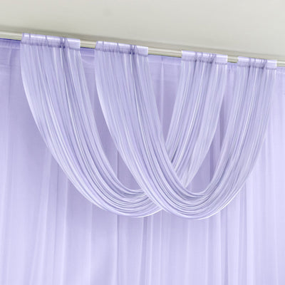 Lavender Lilac Sheer Chiffon Valance Curtain 4ft x 5ft â€“  Wedding Arch Drape with Rod Pocket, Voile Backdrop Panel