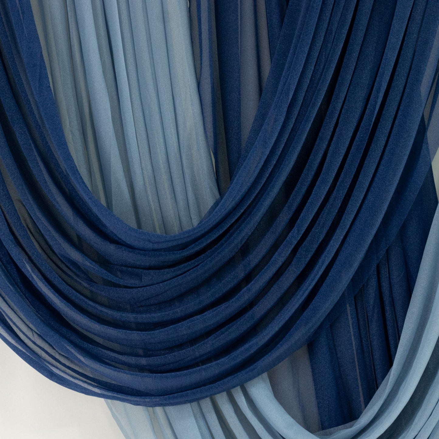 Navy Blue Sheer Chiffon Valance Curtain 4ft x 5ft â€“  Wedding Arch Drape with Rod Pocket, Voile Backdrop Panel