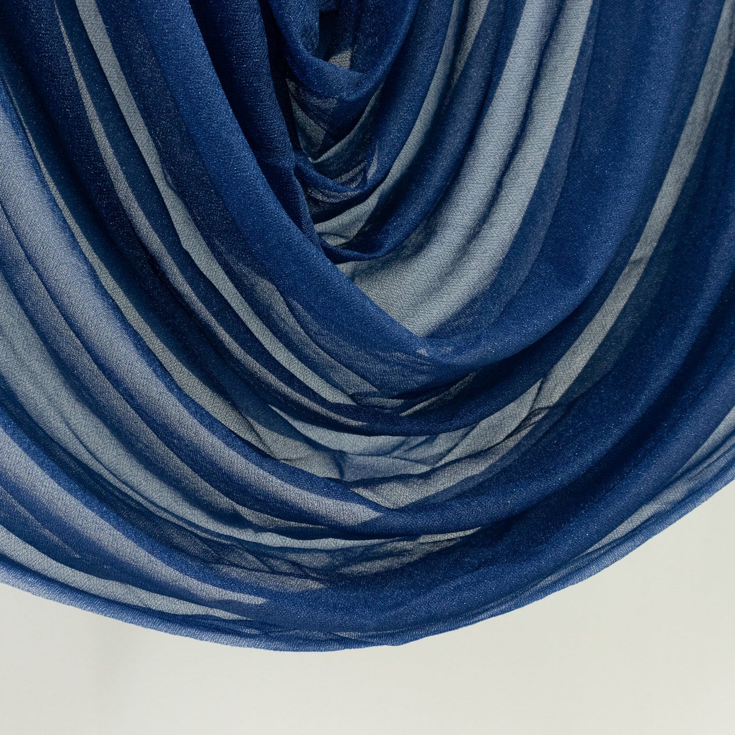 Navy Blue Sheer Chiffon Valance Curtain 4ft x 5ft â€“  Wedding Arch Drape with Rod Pocket, Voile Backdrop Panel