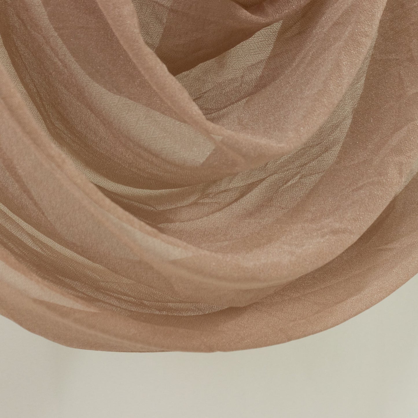 Taupe Sheer Chiffon Valance Curtain 4ft x 5ft â€“  Wedding Arch Drape with Rod Pocket, Voile Backdrop Panel