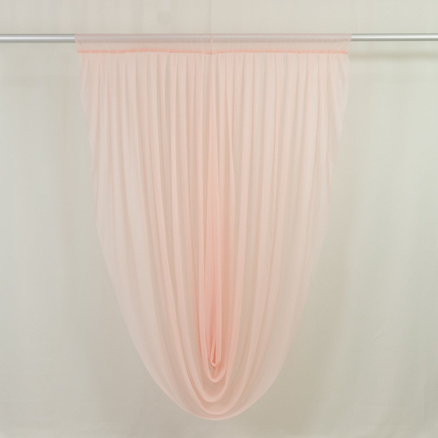 Blush Sheer Chiffon Valance Curtain 4ft x 6ft â€“  Wedding Arch Drape with Rod Pocket, Voile Backdrop Panel