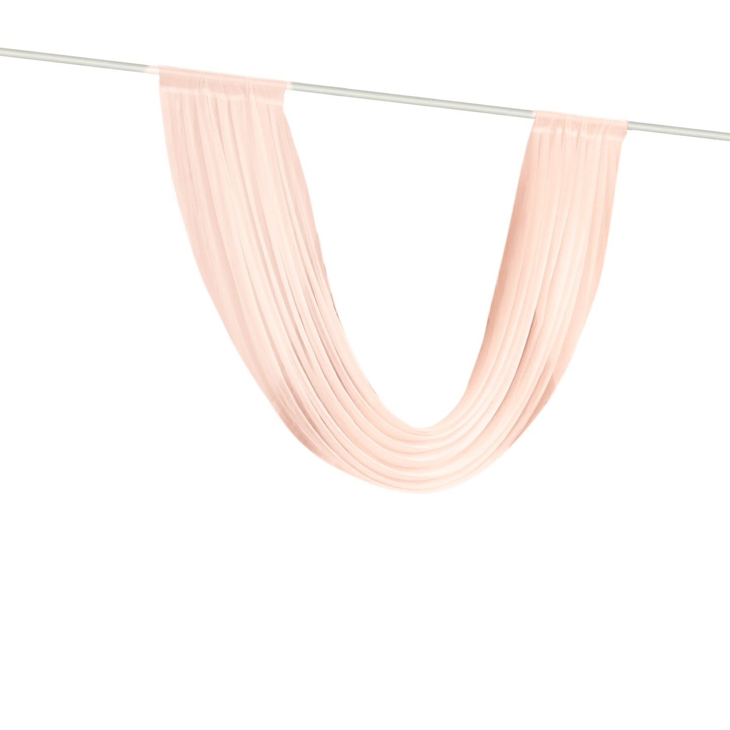 Blush Sheer Chiffon Valance Curtain 4ft x 6ft â€“  Wedding Arch Drape with Rod Pocket, Voile Backdrop Panel