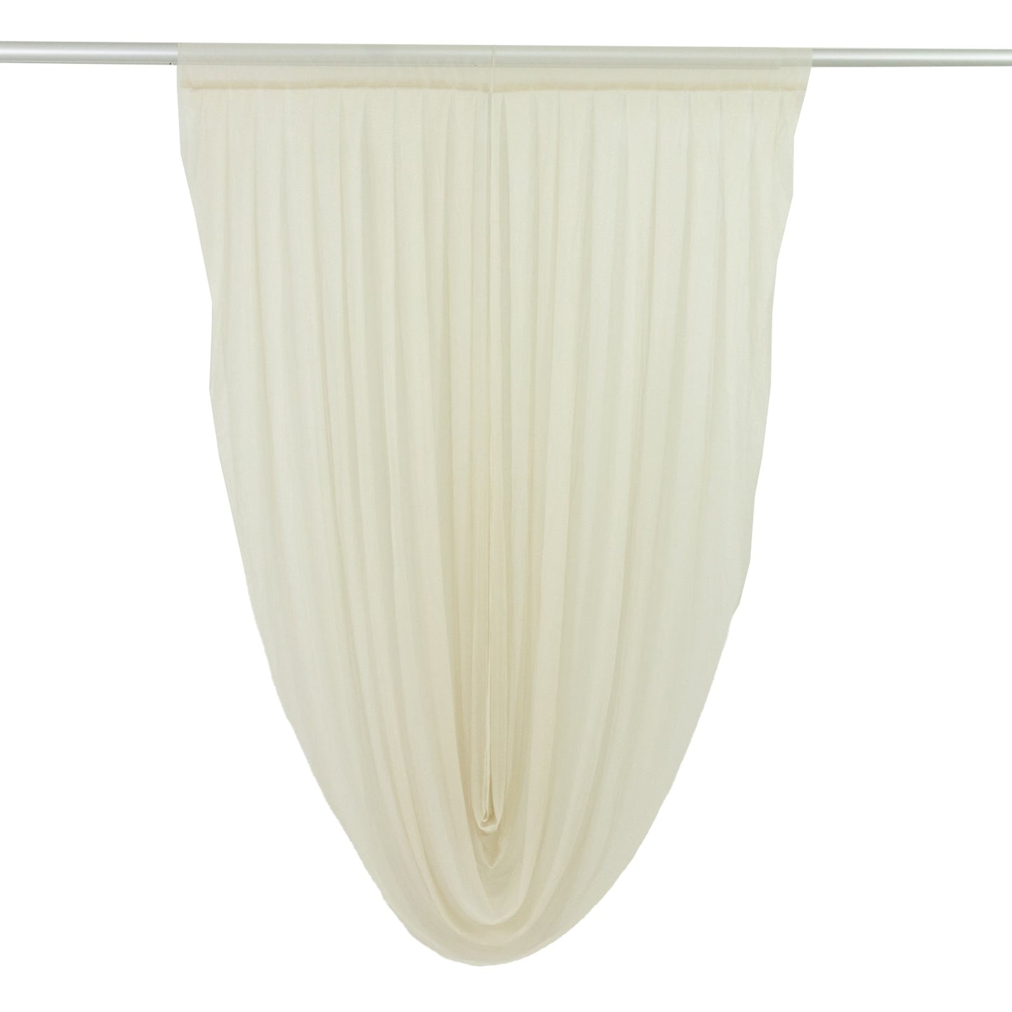 Beige Sheer Chiffon Valance Curtain 4ft x 6ft â€“  Wedding Arch Drape with Rod Pocket, Voile Backdrop Panel