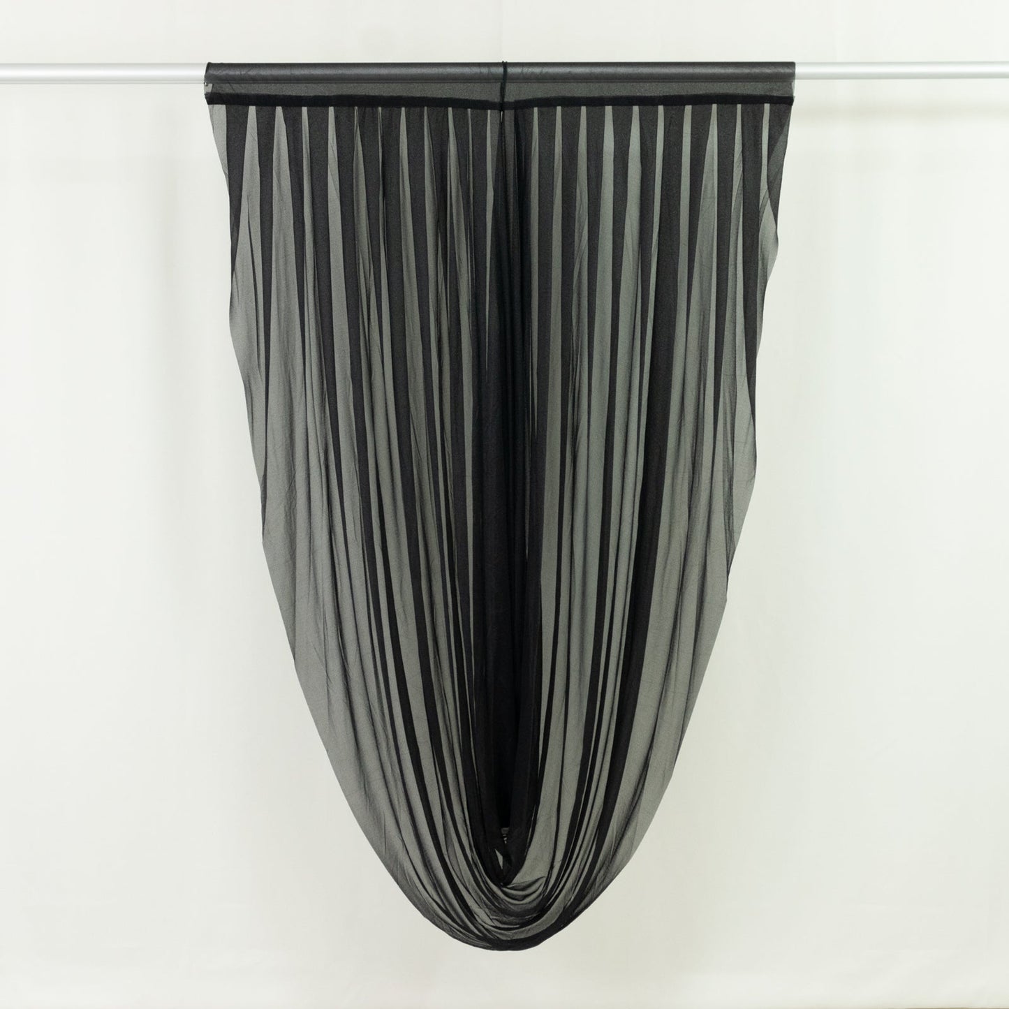 Black Sheer Chiffon Valance Curtain 4ft x 6ft â€“  Wedding Arch Drape with Rod Pocket, Voile Backdrop Panel