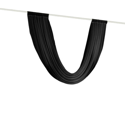 Black Sheer Chiffon Valance Curtain 4ft x 6ft â€“  Wedding Arch Drape with Rod Pocket, Voile Backdrop Panel