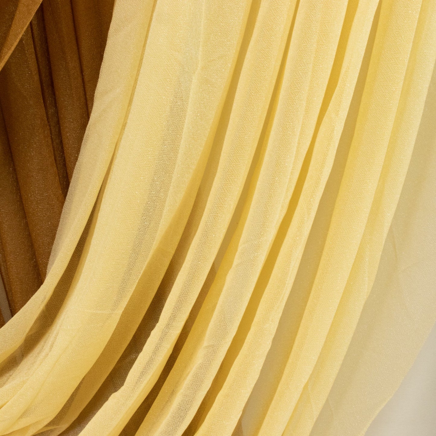 Champagne Sheer Chiffon Valance Curtain 4ft x 6ft â€“  Wedding Arch Drape with Rod Pocket, Voile Backdrop Panel