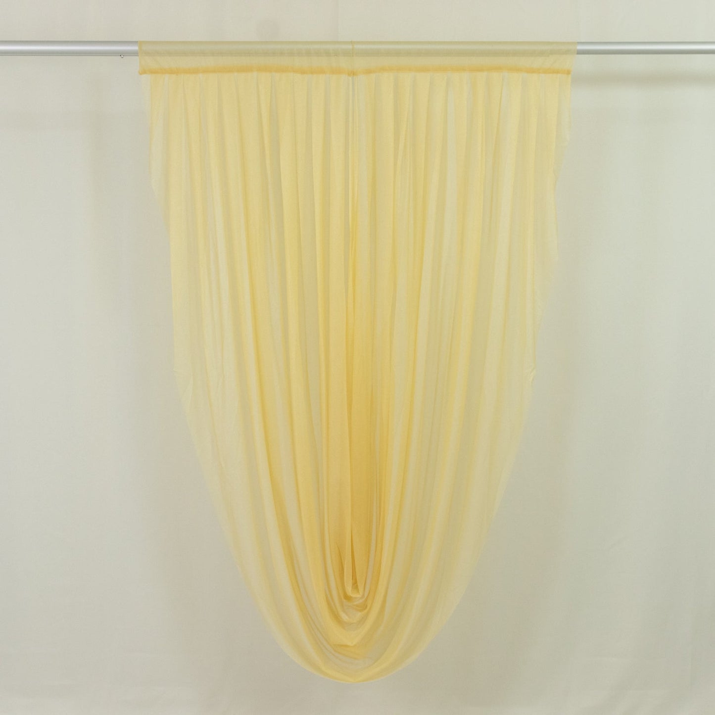 Champagne Sheer Chiffon Valance Curtain 4ft x 6ft â€“  Wedding Arch Drape with Rod Pocket, Voile Backdrop Panel