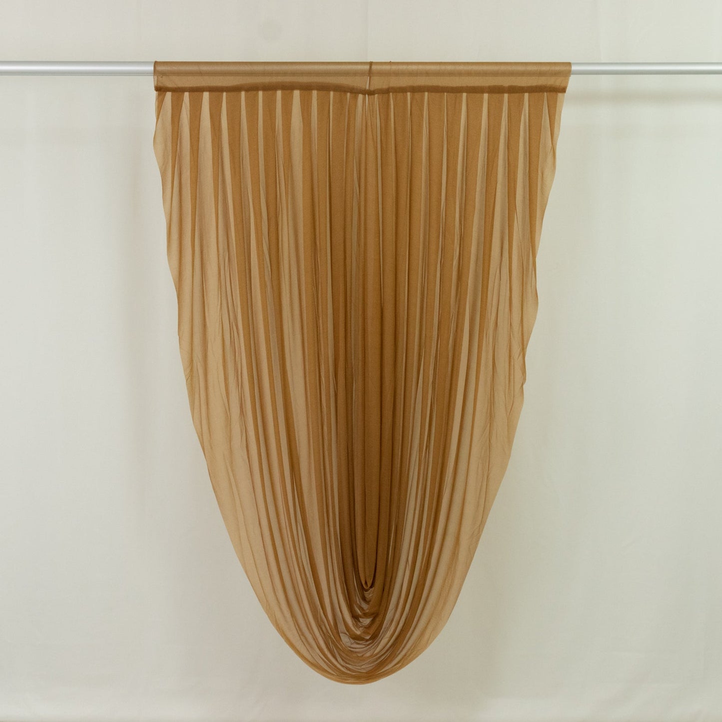 Gold Sheer Chiffon Valance Curtain 4ft x 6ft â€“  Wedding Arch Drape with Rod Pocket, Voile Backdrop Panel