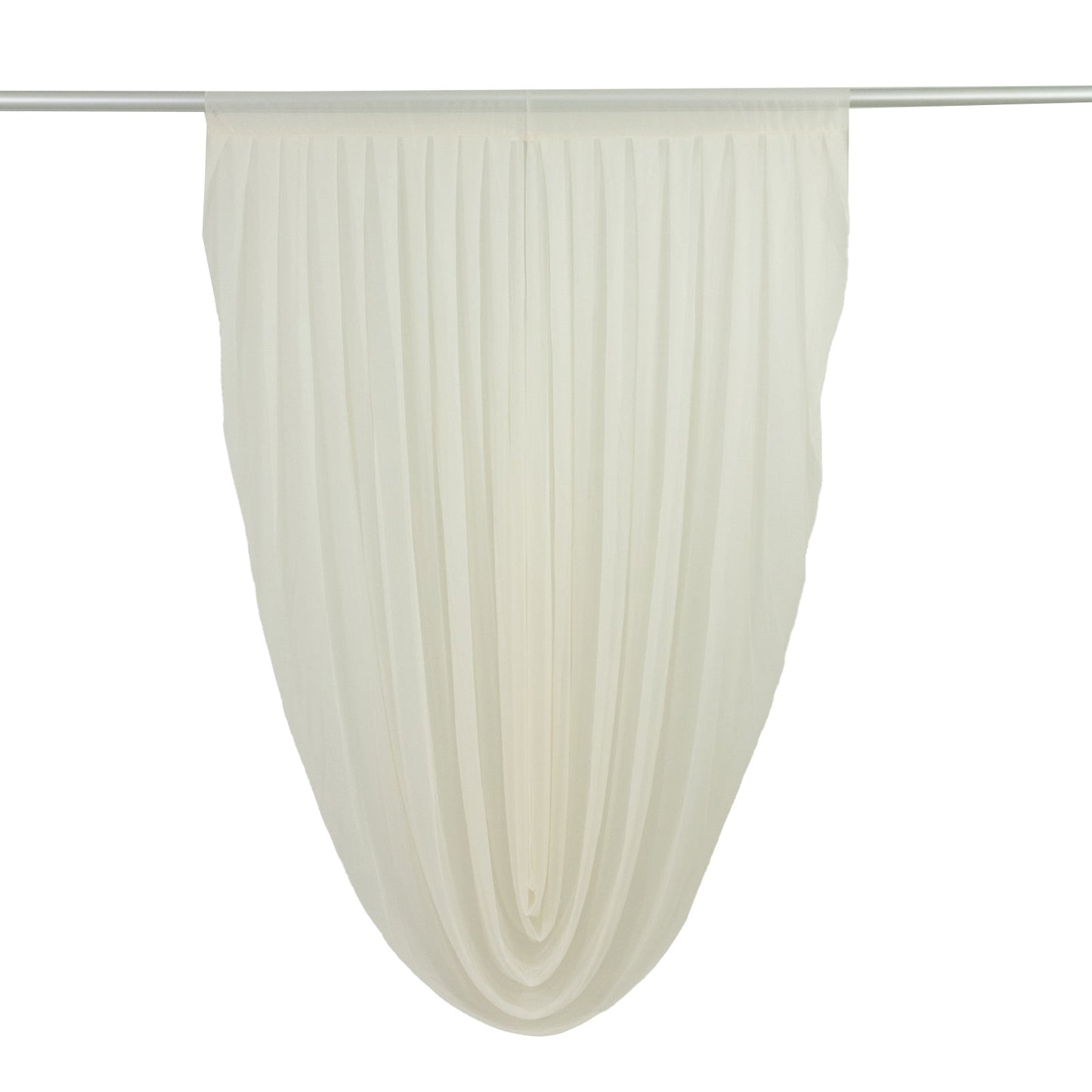 Ivory Sheer Chiffon Valance Curtain 4ft x 6ft â€“  Wedding Arch Drape with Rod Pocket, Voile Backdrop Panel