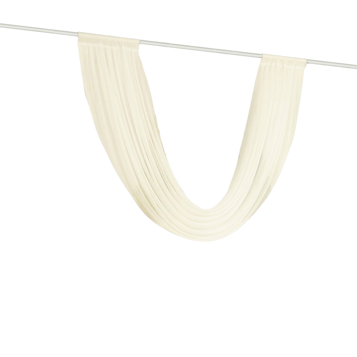 Ivory Sheer Chiffon Valance Curtain 4ft x 6ft â€“  Wedding Arch Drape with Rod Pocket, Voile Backdrop Panel