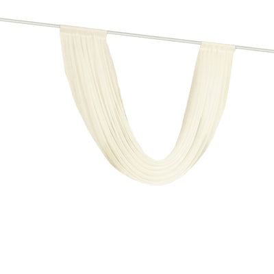 Ivory Sheer Chiffon Valance Curtain 4ft x 6ft â€“  Wedding Arch Drape with Rod Pocket, Voile Backdrop Panel