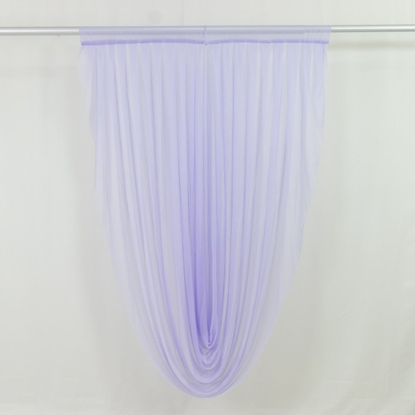 Lavender Lilac Sheer Chiffon Valance Curtain 4ft x 6ft â€“  Wedding Arch Drape with Rod Pocket, Voile Backdrop Panel