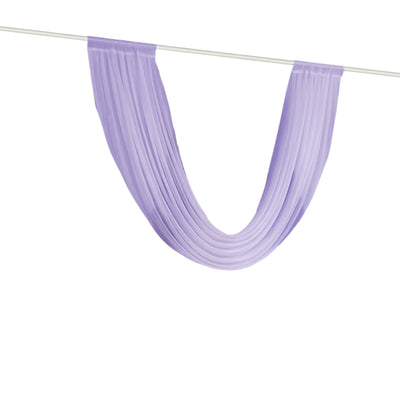 Lavender Lilac Sheer Chiffon Valance Curtain 4ft x 6ft â€“  Wedding Arch Drape with Rod Pocket, Voile Backdrop Panel