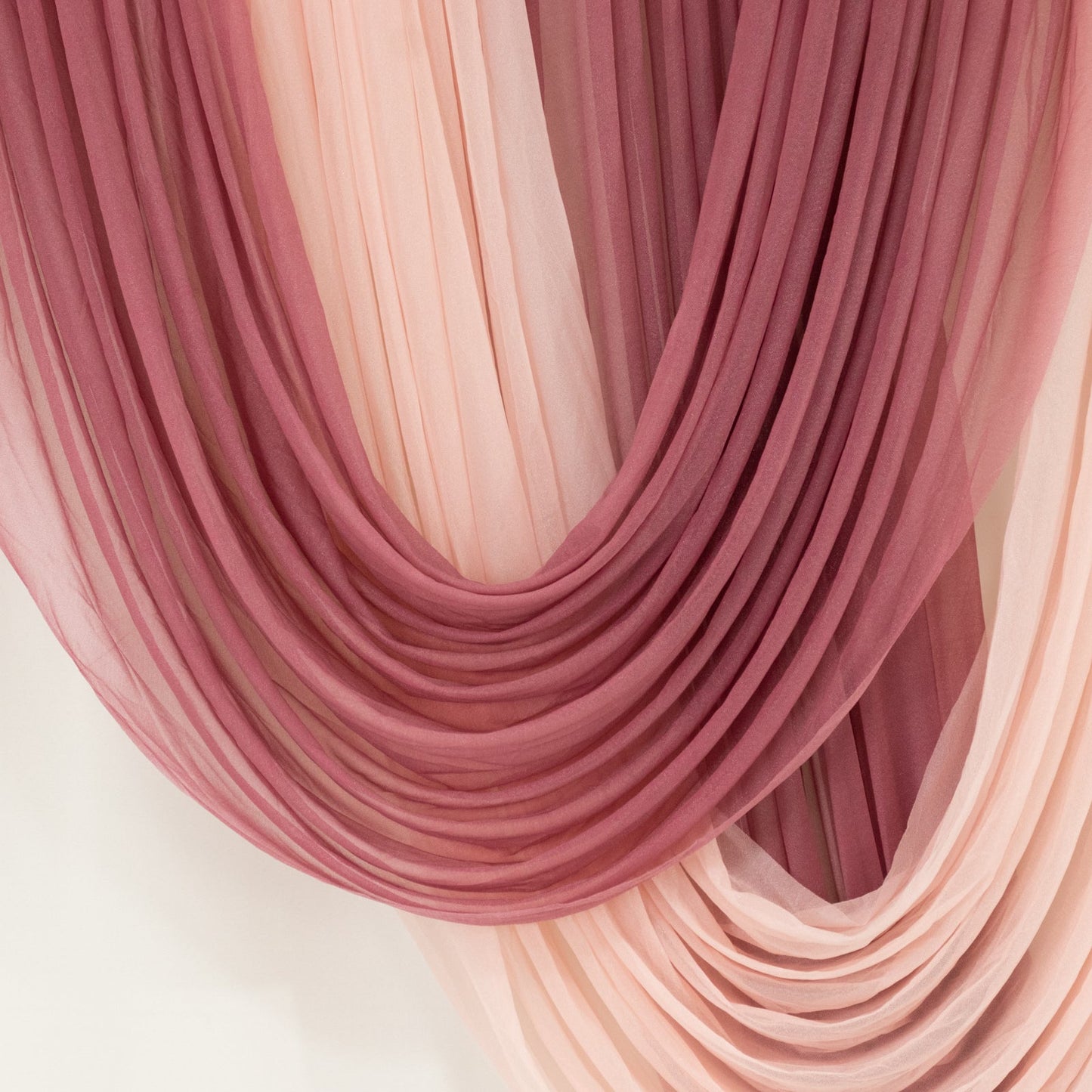 Mauve Cinnamon Rose Sheer Chiffon Valance Curtain 4ft x 6ft â€“  Wedding Arch Drape with Rod Pocket, Voile Backdrop Panel