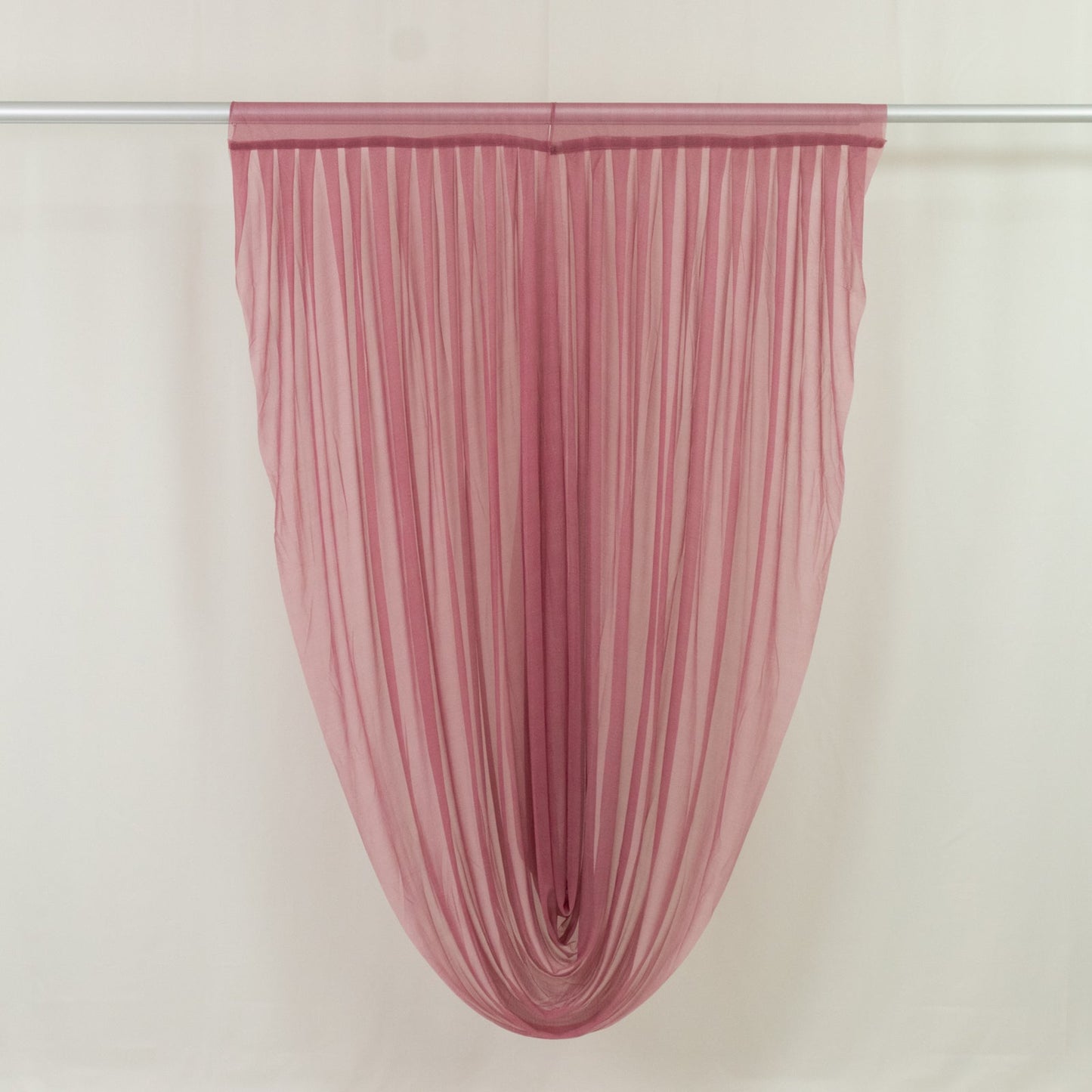 Mauve Cinnamon Rose Sheer Chiffon Valance Curtain 4ft x 6ft â€“  Wedding Arch Drape with Rod Pocket, Voile Backdrop Panel