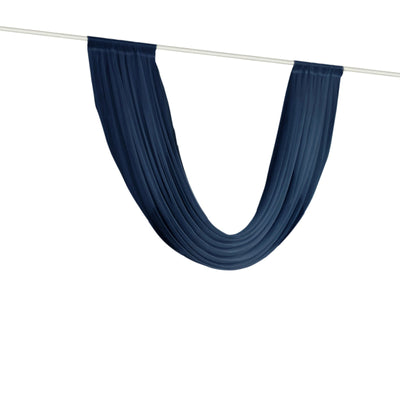 Navy Blue Sheer Chiffon Valance Curtain 4ft x 6ft â€“  Wedding Arch Drape with Rod Pocket, Voile Backdrop Panel