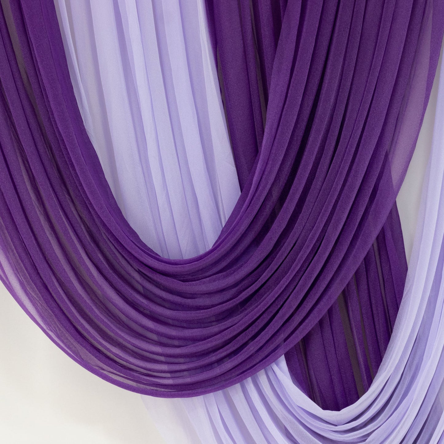 Purple Sheer Chiffon Valance Curtain 4ft x 6ft â€“  Wedding Arch Drape with Rod Pocket, Voile Backdrop Panel
