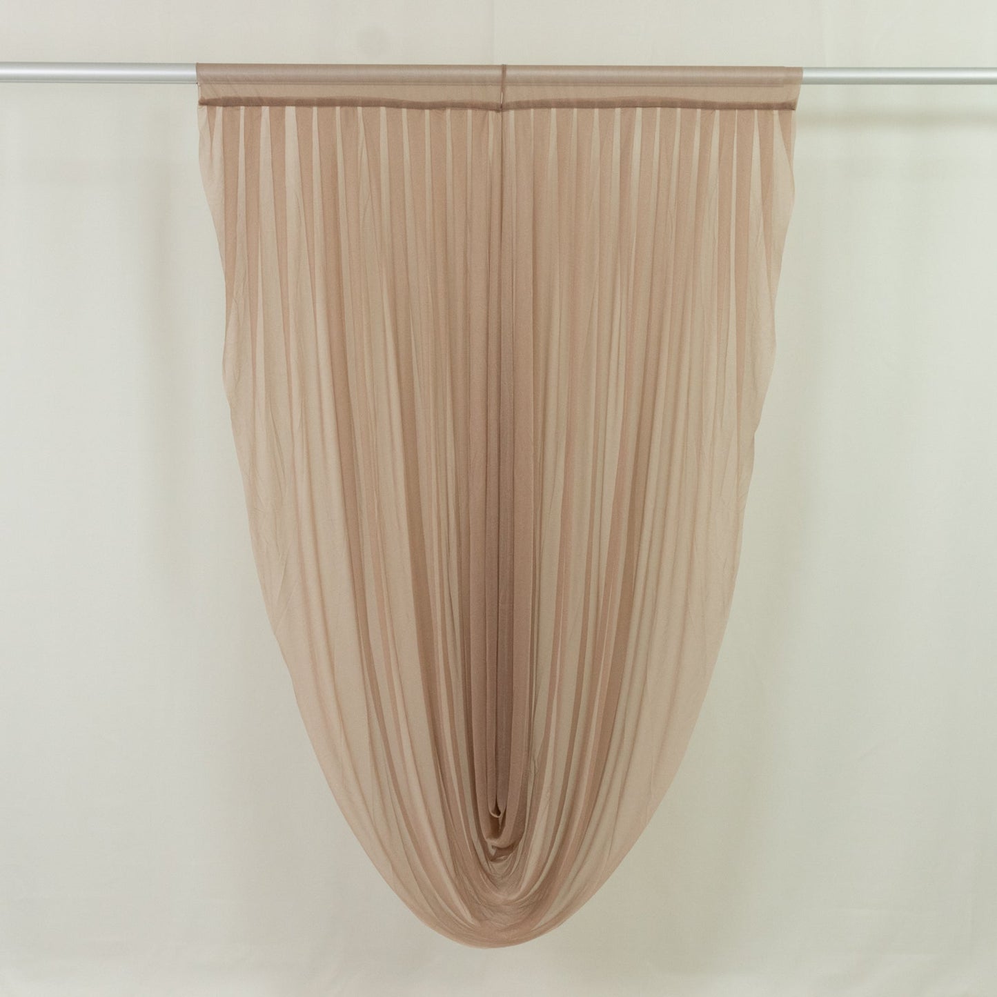 Taupe Sheer Chiffon Valance Curtain 4ft x 6ft â€“  Wedding Arch Drape with Rod Pocket, Voile Backdrop Panel