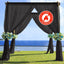 5ftx14ft Black Chiffon Curtain Panel, Durable Flame Resistant Backdrop Ceiling Drapery With Rod Pocket