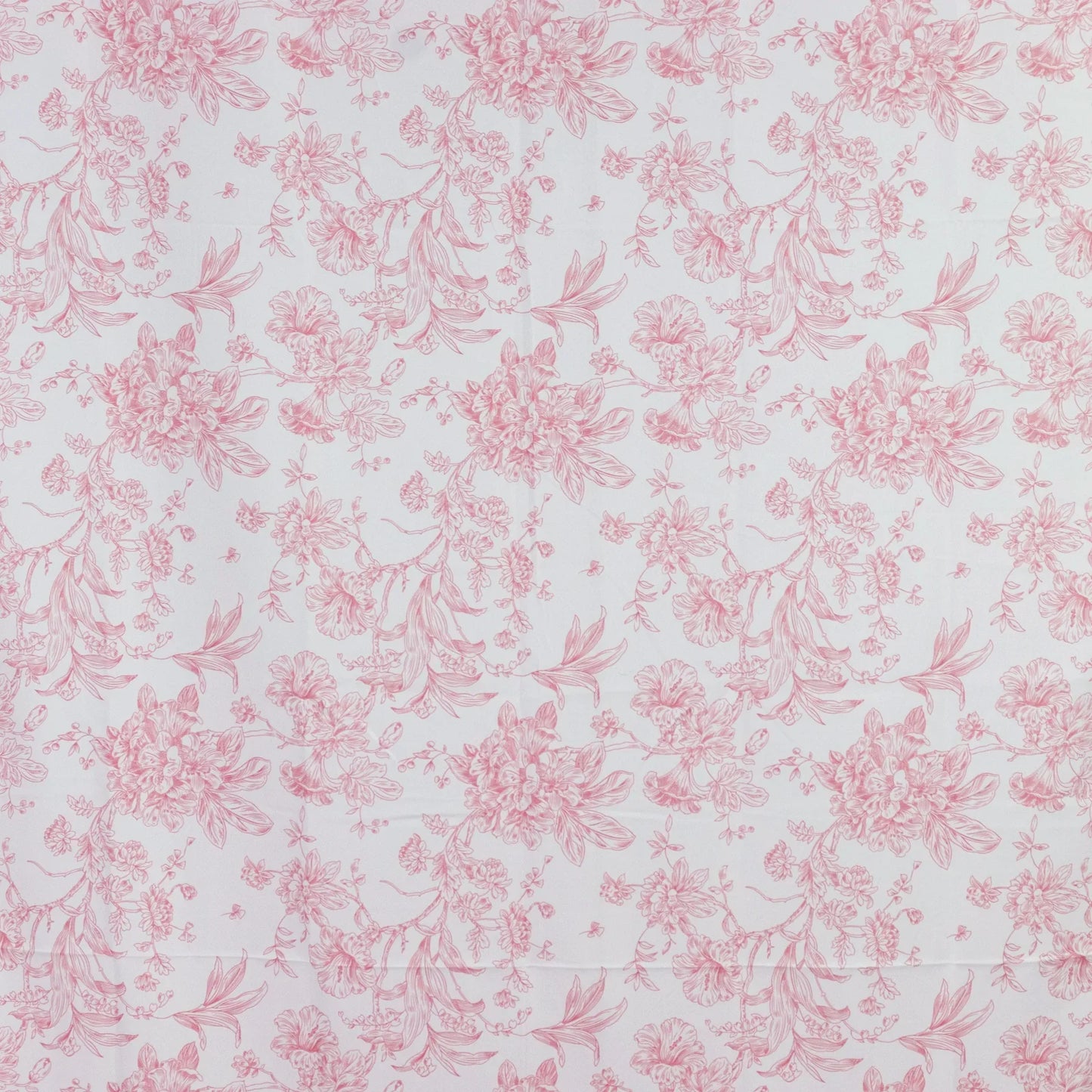 French Toile Polyester Backdrop Curtain â€“ Pink Floral 5ft x 12ft Rod Pocket Drape Panel