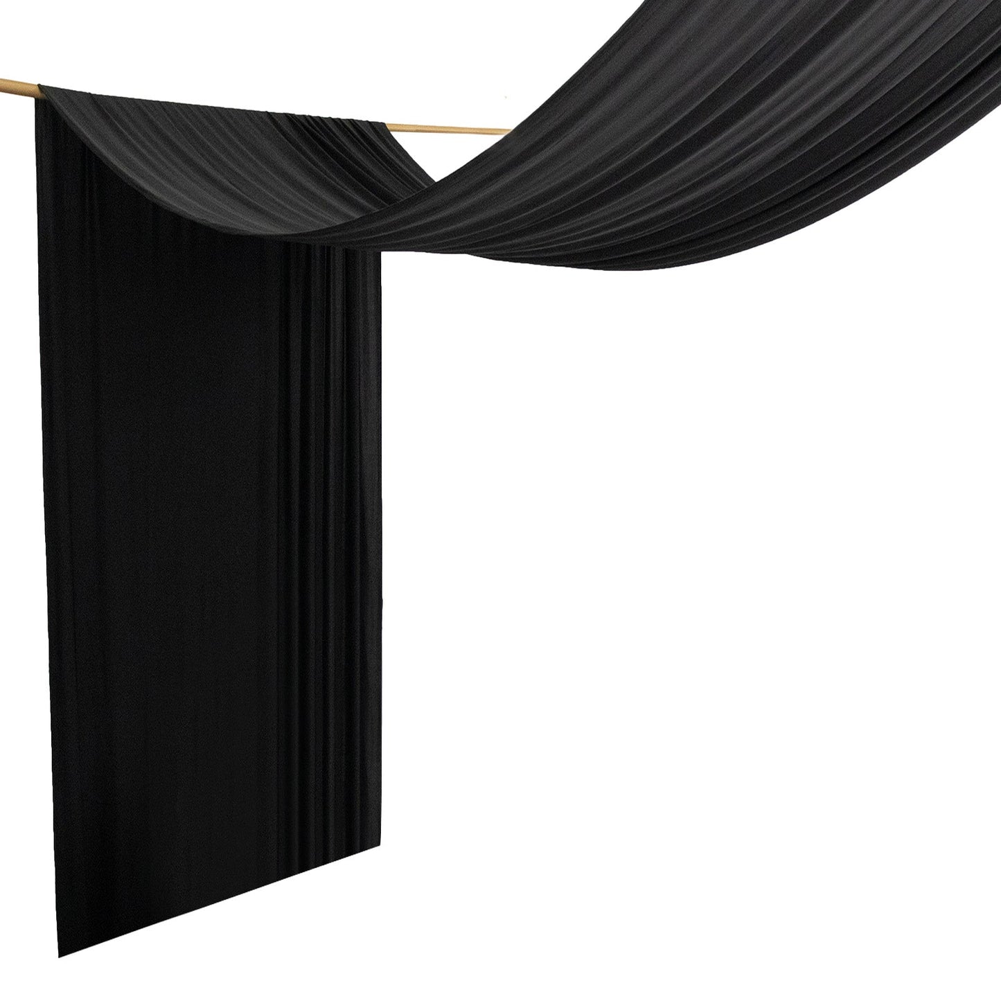 Black Spandex Ceiling Drape Panel, 5ft x 32ft â€” Wrinkle-Free 4-Way Stretch Fabric, Extra-Long Curtain for Event Ceiling or Backdrop DÃ©cor