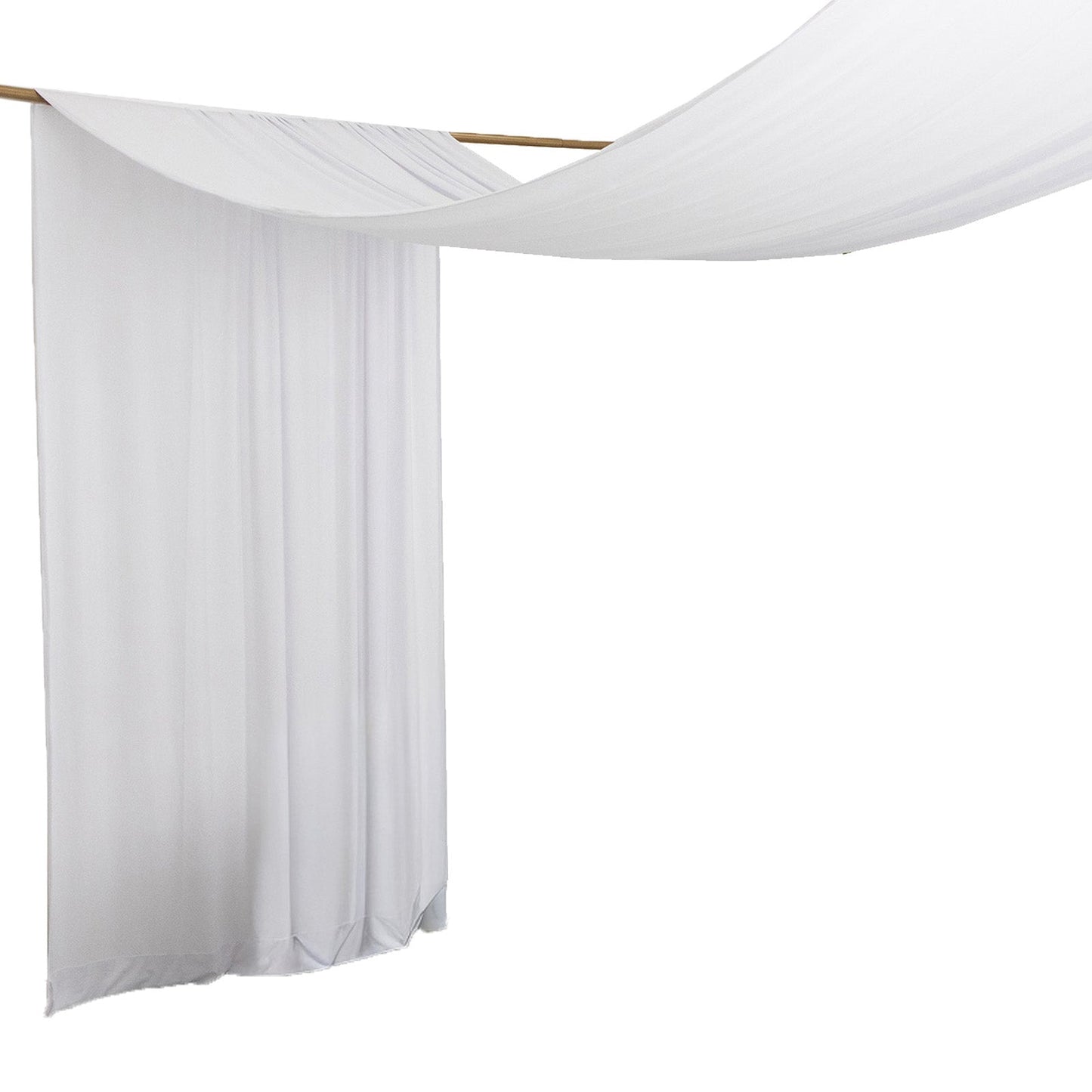 White Spandex Ceiling Drape Panel, 5ft x 32ft â€” Wrinkle-Free 4-Way Stretch Fabric, Extra-Long Curtain for Event Ceiling or Backdrop DÃ©cor