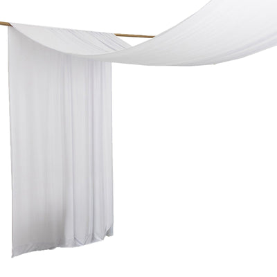 White Spandex Ceiling Drape Panel, 5ft x 32ft â€” Wrinkle-Free 4-Way Stretch Fabric, Extra-Long Curtain for Event Ceiling or Backdrop DÃ©cor