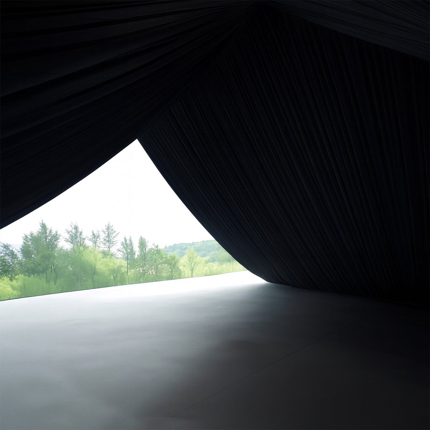 Black Stretch Spandex Tent Ceiling Drape â€“ 25ft x 36ft 180GSM Wrinkle-Free Fabric Ceiling Liner with Pole Pockets, Premium