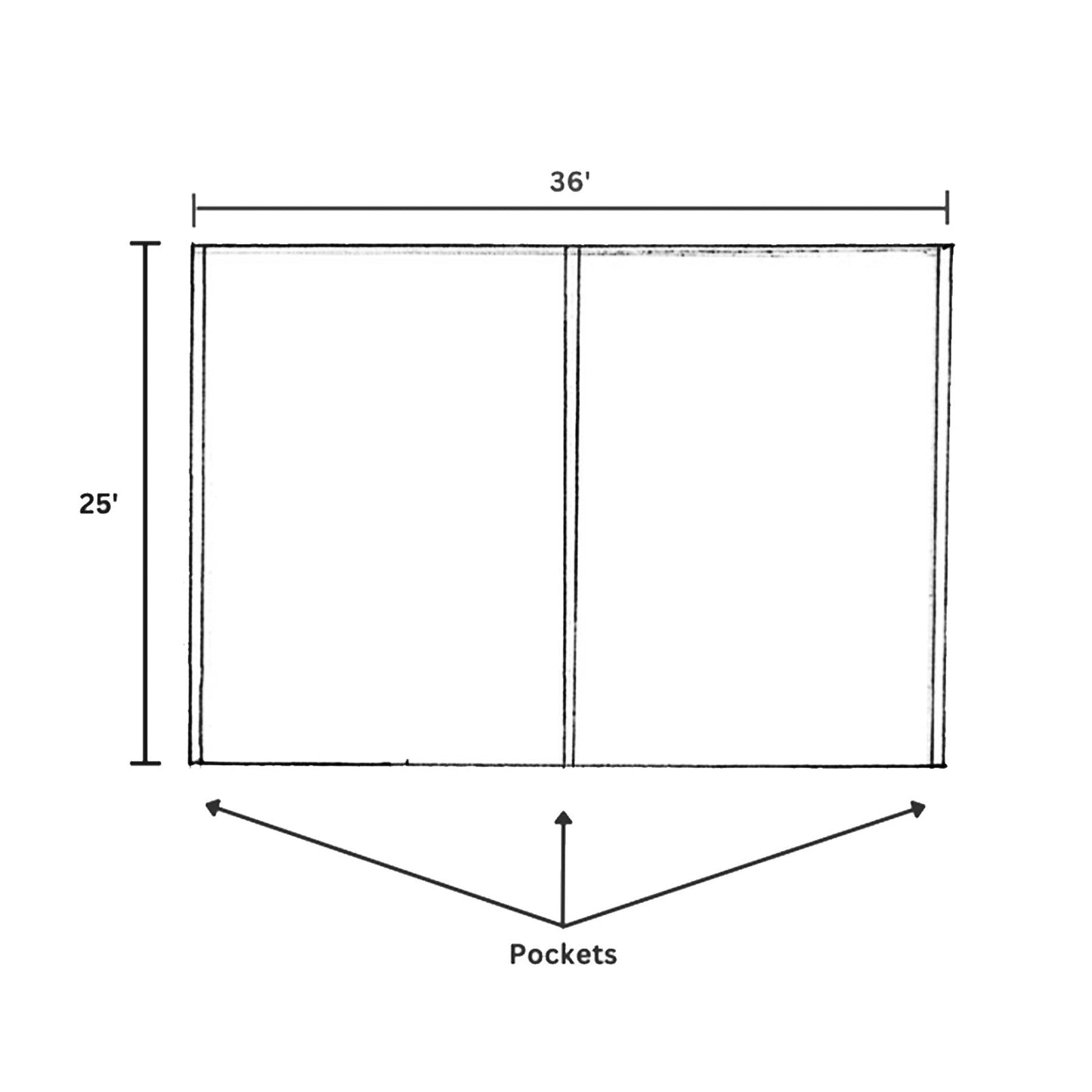 White Stretch Spandex Tent Ceiling Drape â€“ 25ft x 36ft 180GSM Wrinkle-Free Fabric Ceiling Liner with Pole Pockets, Premium
