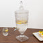 Vintage Cut Crystal Glass Drink Dispenser with Lid & Spigot â€“ Tall Beverage Server, Vertical Panel & Floral Design, 3L