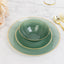 20-Pack 16oz Plastic Bowls â€“ Transparent Dusty Sage Green with Gold Rim, Elegant Crystal-Like Swirl Disposable Bowls