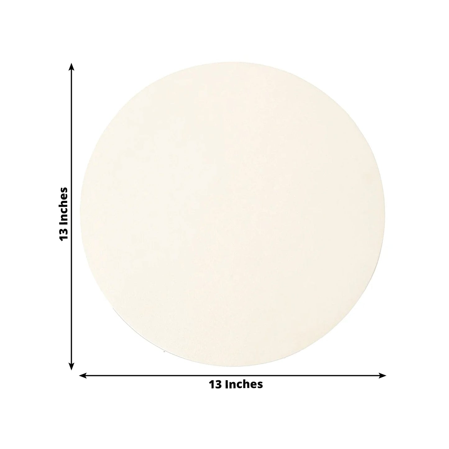 50 Pack 13" Round Disposable Paper Placemats â€“ Pearl White Cardboard Dining Table Mats, 120 GSM