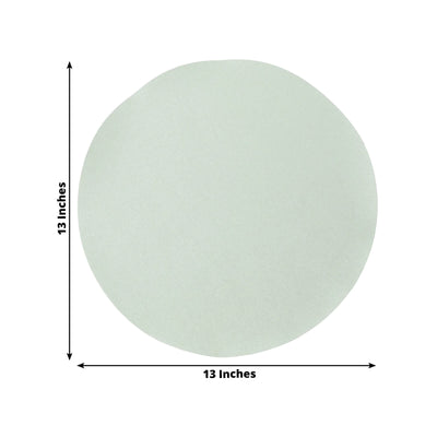 50 Pack 13" Round Disposable Paper Placemats â€“ Sage Green Cardboard Dining Table Mats, 120 GSM