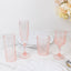 6-Pack Plastic Wedding Toast Flutes Transparent Blush Crystal Cut Style - Reusable Champagne Glasses 8oz