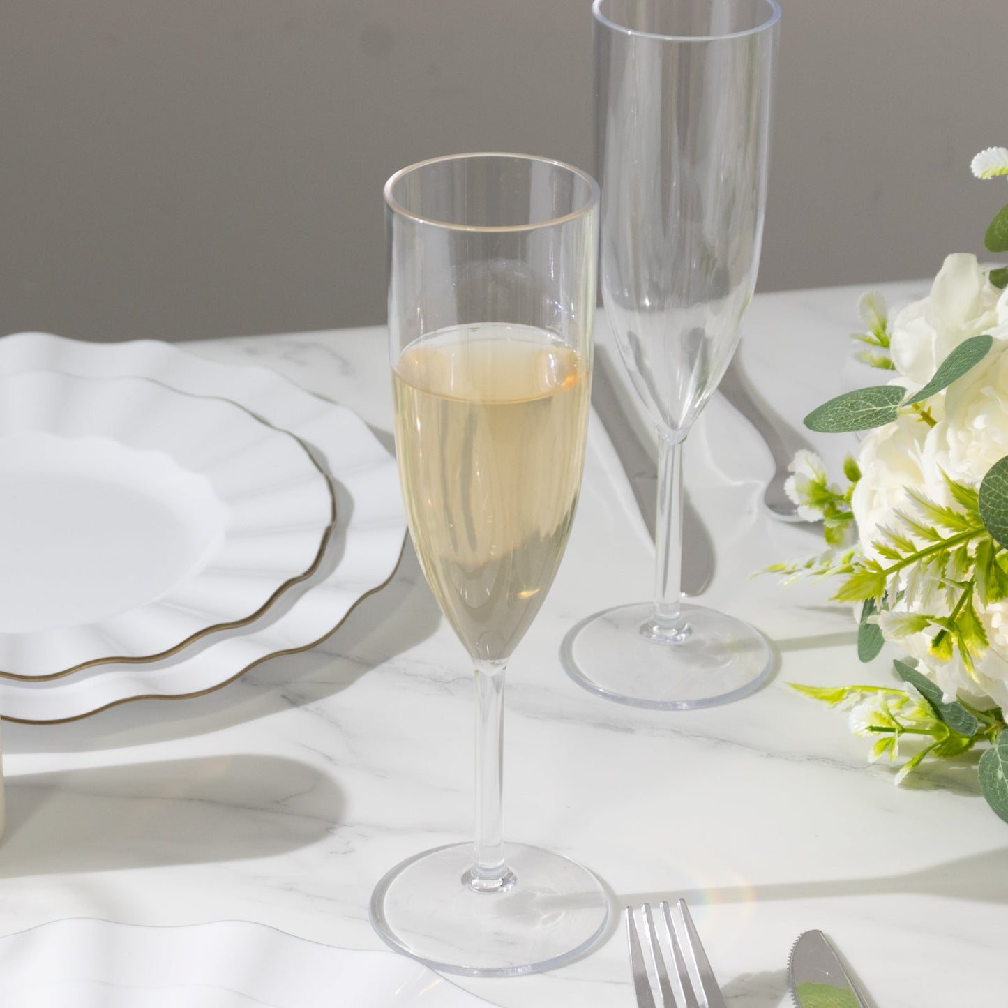 Shatterproof Champagne Flutes â€“ 12 Reusable 6oz Clear Plastic Toasting Glasses for Celebrations & Special Occasions