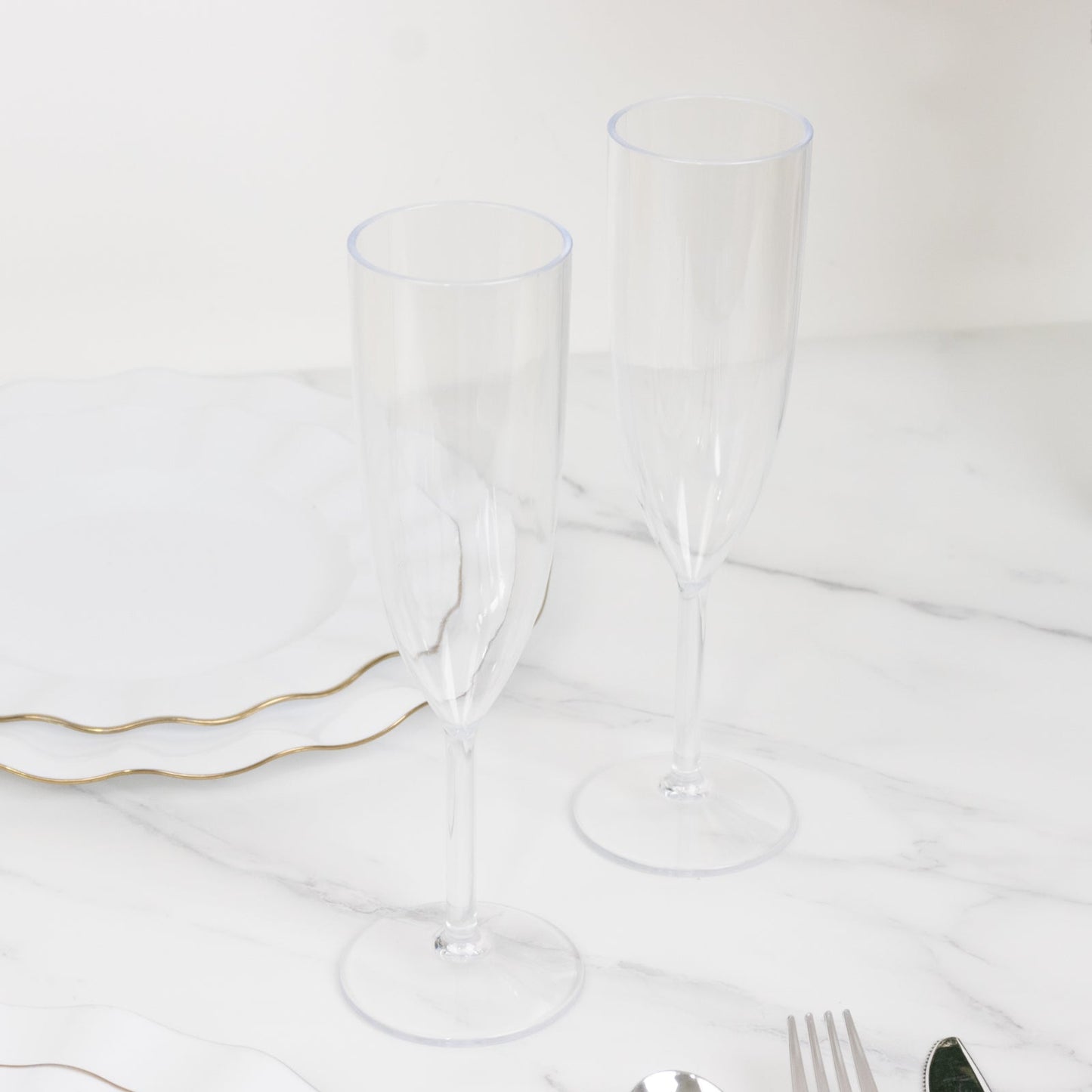 Shatterproof Champagne Flutes â€“ 12 Reusable 6oz Clear Plastic Toasting Glasses for Celebrations & Special Occasions