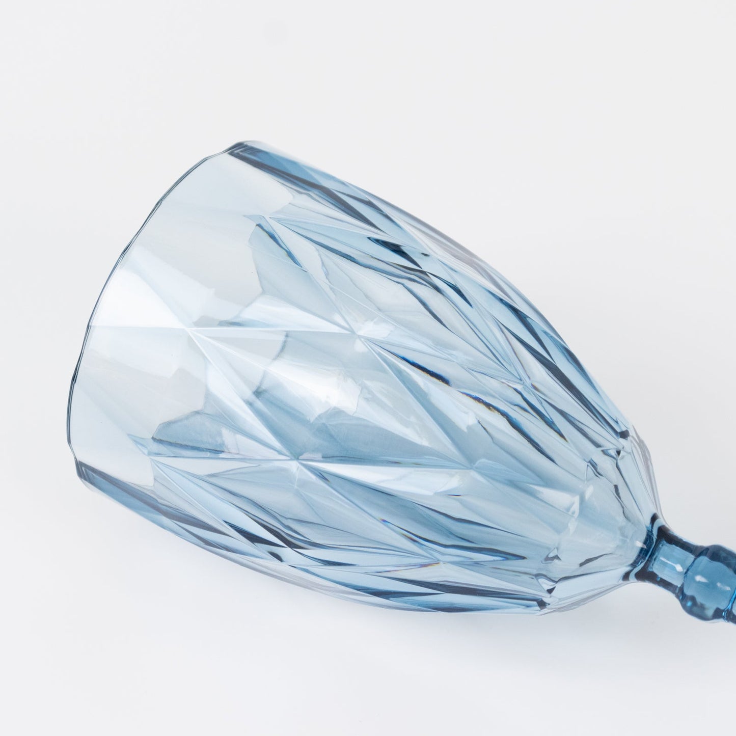 12 Pack Vintage Diamond Cut Plastic Goblets â€“ Dusty Blue 11oz Reusable Wine & Beverage Glasses