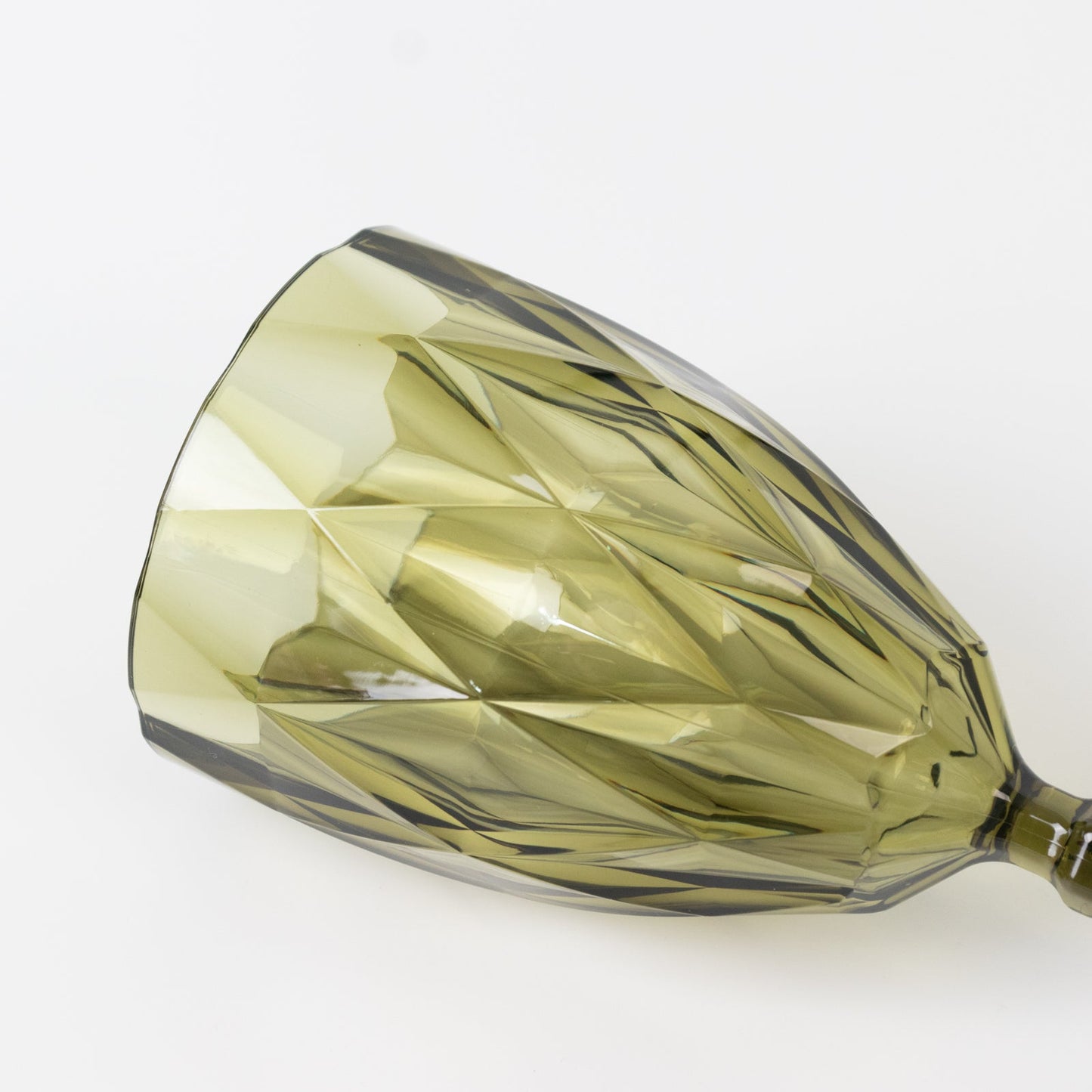 12 Pack Vintage Diamond Cut Plastic Goblets â€“ Dusty Sage Green 11oz Reusable Wine & Beverage Glasses