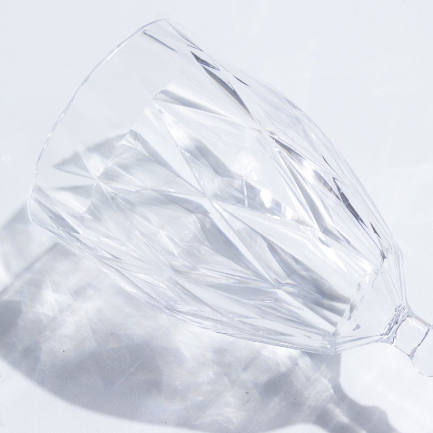 12 Pack Vintage Diamond Cut Plastic Goblets â€“ Clear 11oz Reusable Wine & Beverage Glasses