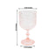 12 Pack Vintage Plastic Wine Goblets â€“ 15oz Reusable Shatterproof Blush Embossed Floral Pattern Drinkware, Decorative Cups