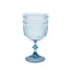 12 Pack Vintage Plastic Wine Goblets â€“ 15oz Reusable Shatterproof Dusty Blue Embossed Floral Pattern Drinkware, Decorative Cups