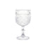 12 Pack Vintage Plastic Wine Goblets â€“ 15oz Reusable Shatterproof Clear Embossed Floral Pattern Drinkware, Decorative Cups