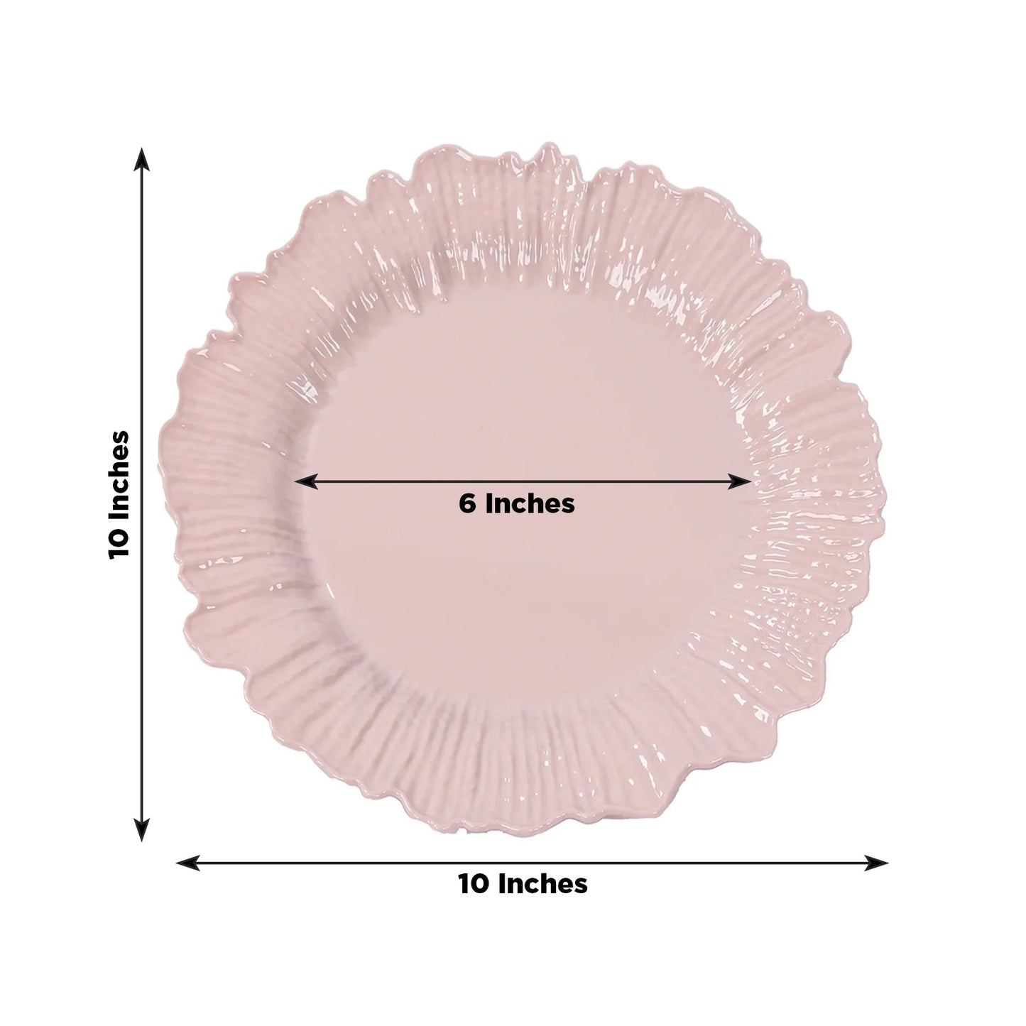 20-Pack 10" Plastic Dinner Plates â€“ Blush Reef Design Party Plates â€“ Elegant Disposable Tableware