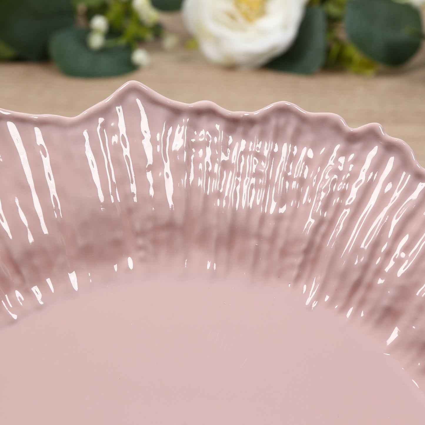 20-Pack 10" Plastic Dinner Plates â€“ Blush Reef Design Party Plates â€“ Elegant Disposable Tableware