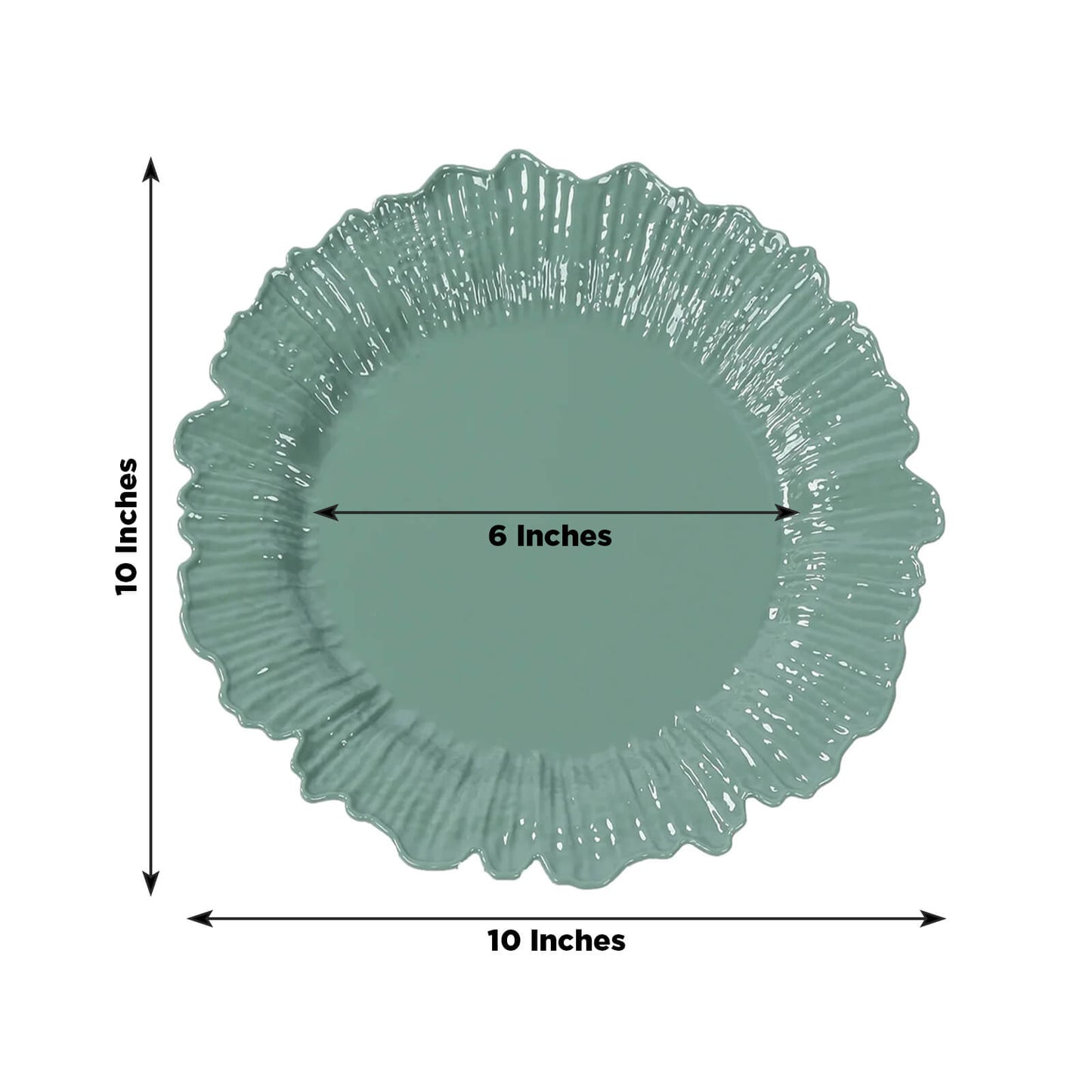 20-Pack 10" Plastic Dinner Plates â€“ Dusty Sage Green Reef Design Party Plates â€“ Elegant Disposable Tableware