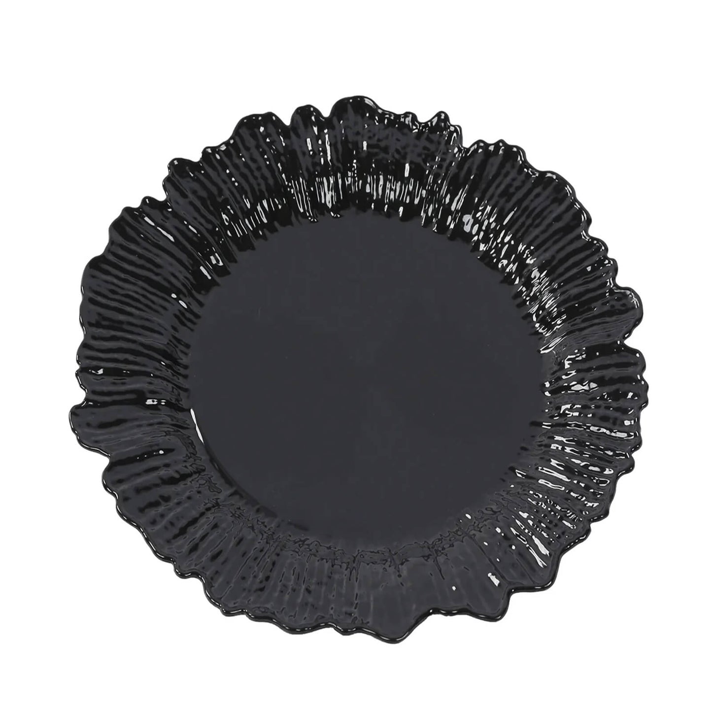 20-Pack 10" Plastic Dinner Plates â€“ Black Reef Design Party Plates â€“ Elegant Disposable Tableware